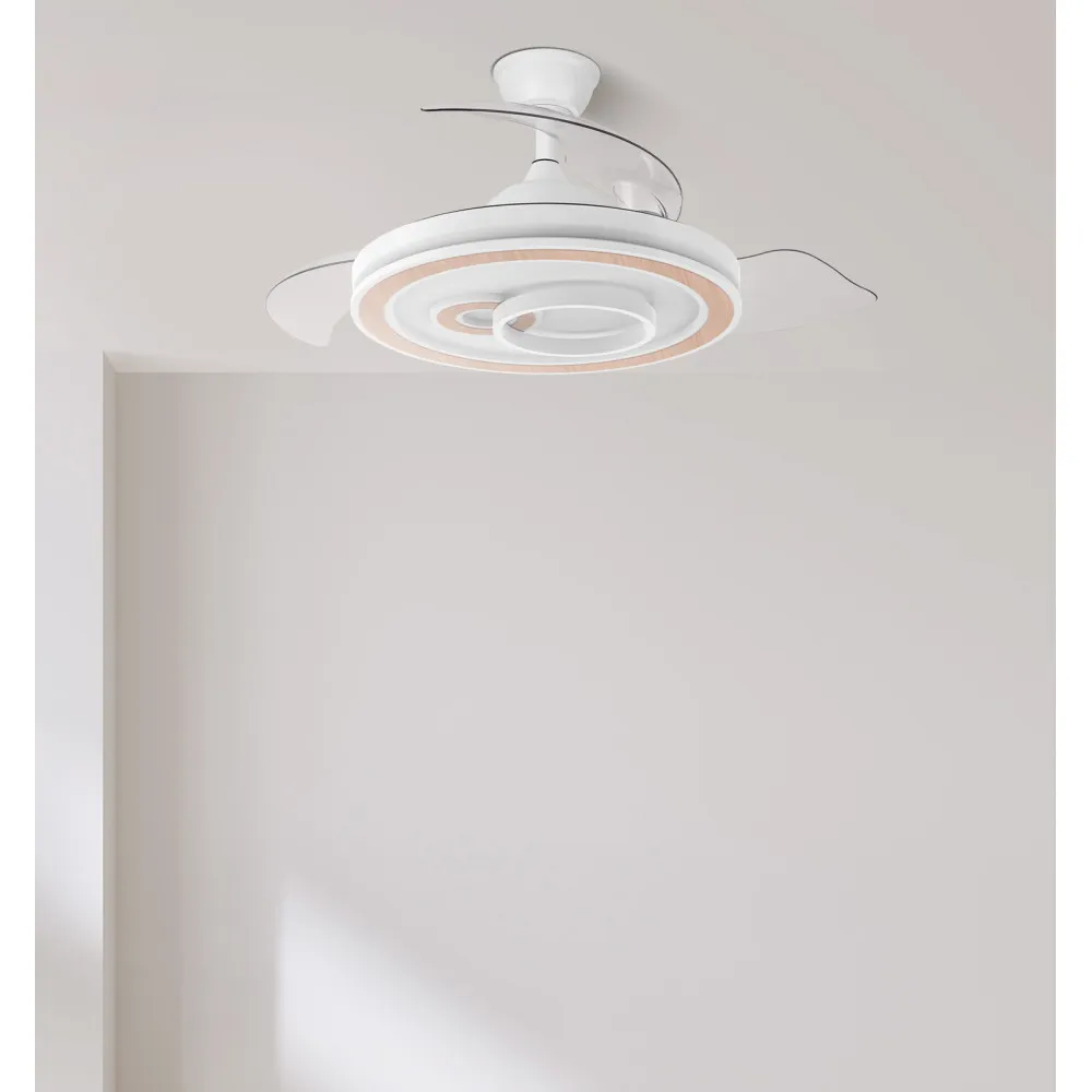 Ventilador Dc Sultan 68w Blanco/haya 3asp.107d 4960lm 3000-4500-6500k Reg.intensidad+remoto+memoria+temporizador