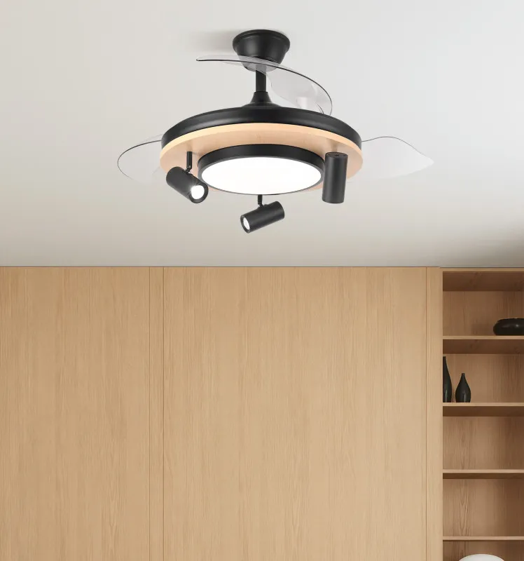 Ventilador Dc Gladiator 37+15w Negro/madera 3asp.107d 3980lm 3000-4500-6500k 2encendidos Indep.Remoto+memoria+temporiz.