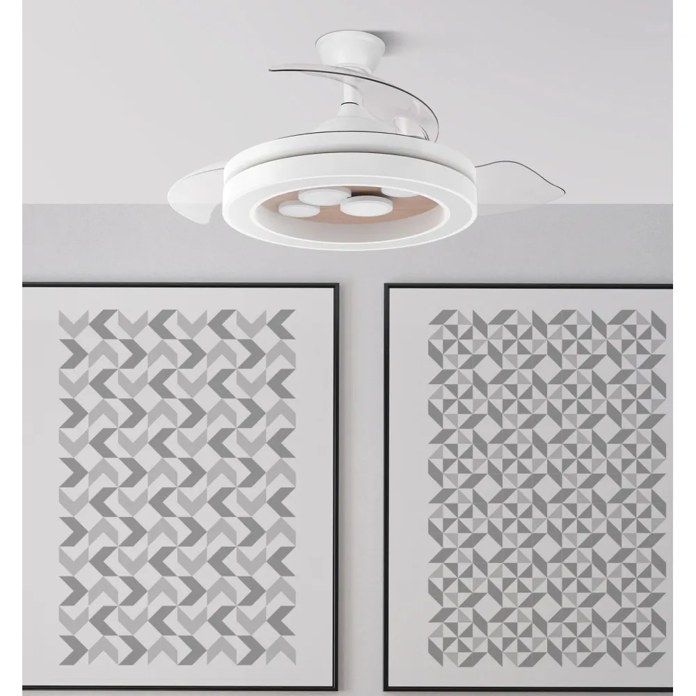 Ventilador Dc Cupido 55w Blanco/haya 3asp.107d 4960l 3000-4500-6500k Reg.intensidad+remoto+memoria+temporizador