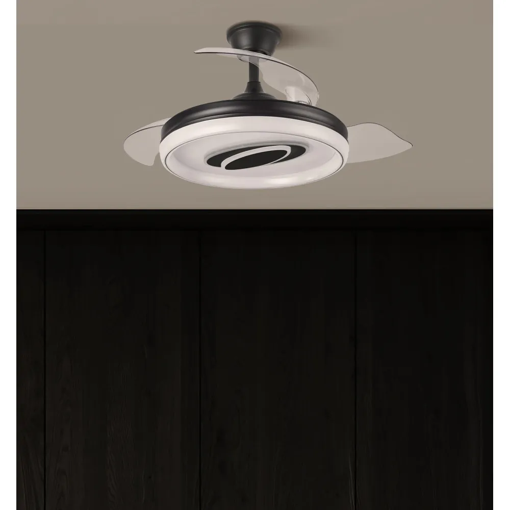 Ventilador Dc Maracana 57w Negro 3asp.107d 5980lm 3000-4500-6500k Reg.intensidad+remoto+memoria+temporizador
