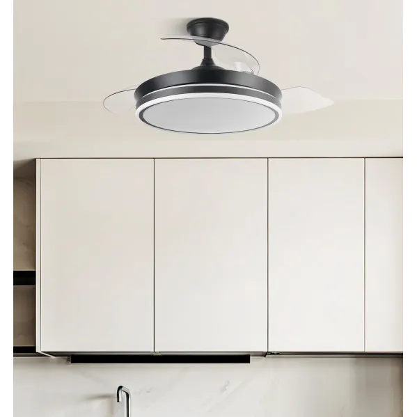 Ventilador Bayomo 72w 6120lm Negro 3 Aspas Desp. 32/47x49/108d.3 Color.motor Dc.remoto