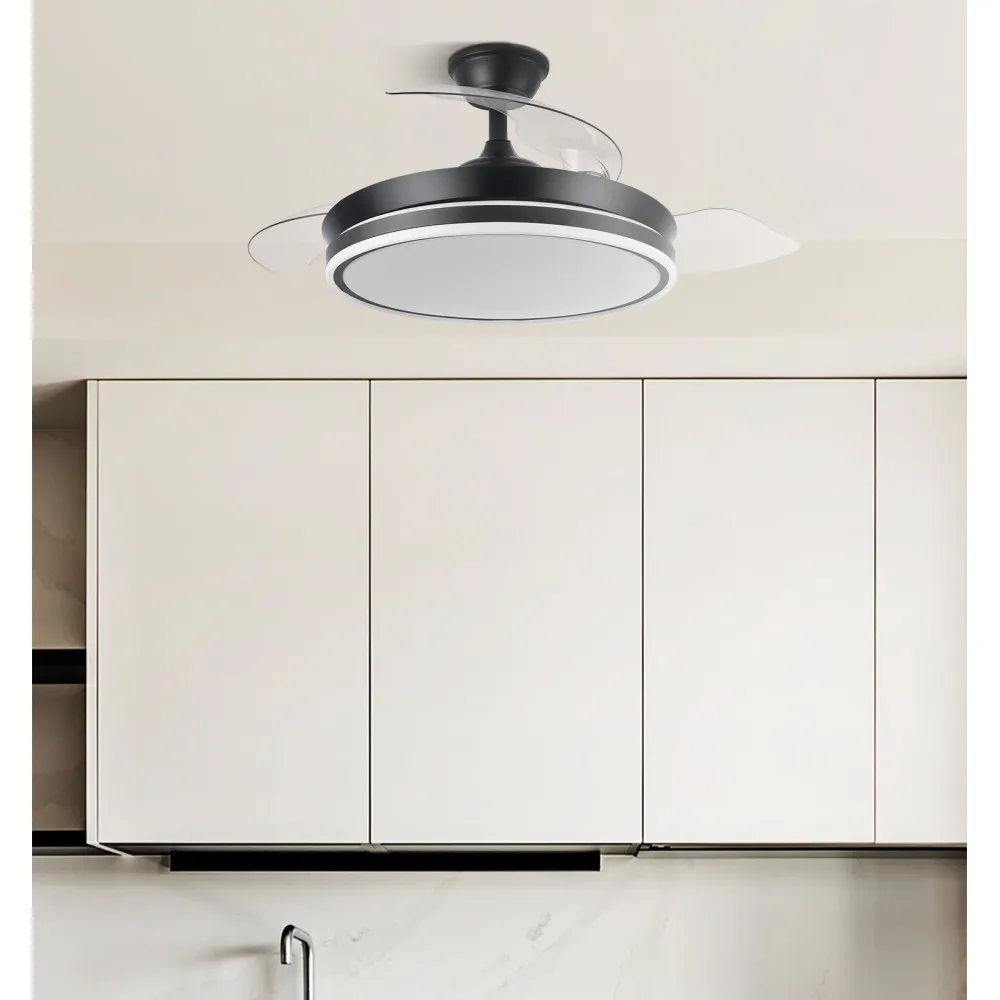 Ventilador Bayomo 72w 6120lm Negro 3 Aspas Desp. 32/47x49/108d.3 Color.motor Dc.remoto