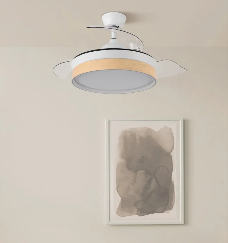 Ventilador Dc Iglu Blanc/hay 72w 6120lm 91d 3asp.desplegables 3000-4000-6000k Remoto, Temporizador, Memoria