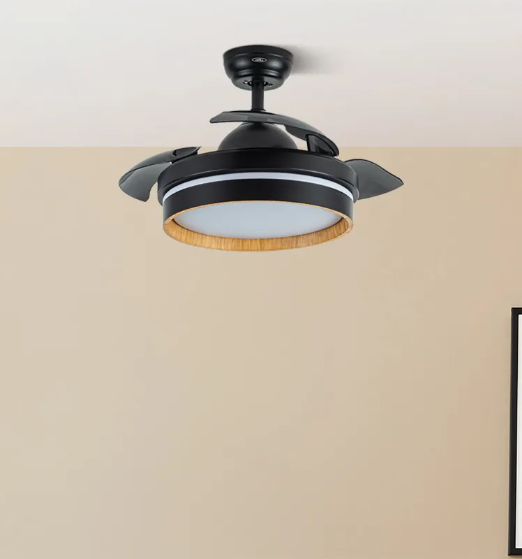 Ventilador Dc Nalon 72w Negro/madera Oscura 3aspas109d 7200lm 3000k,4500k,6000k Remoto+memoria+temporizador