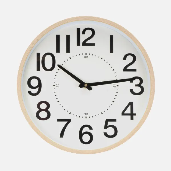 Wall Clock Pipo Wood/Beige 35d Continuous Movement