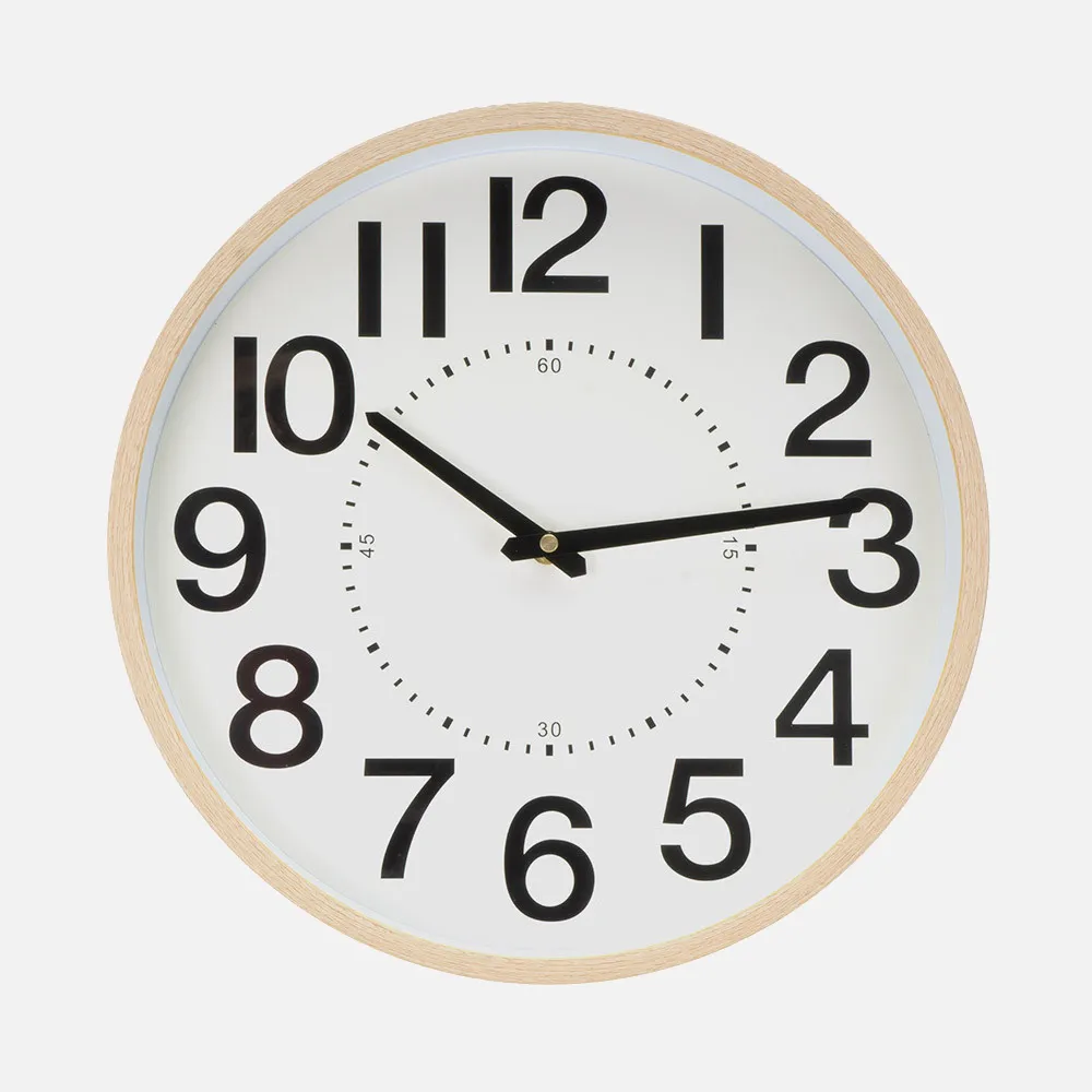 Reloj De Pared Pipo Madera/beis 35d Mov.continuo