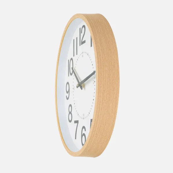 Wall Clock Pipo Wood/Beige 35d Continuous Movement