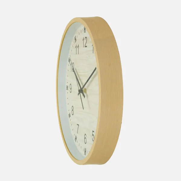 Wall Clock Kiwi Wood 35d Continuous Movement