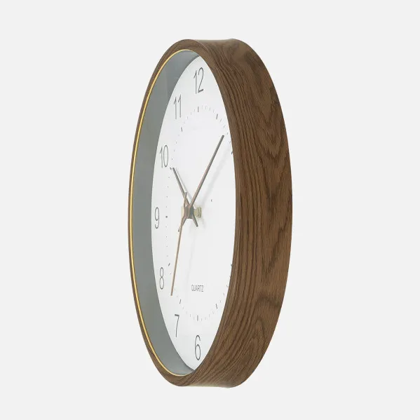 Wall Clock Monquey Dark Wood/White 35d Cont. Movement