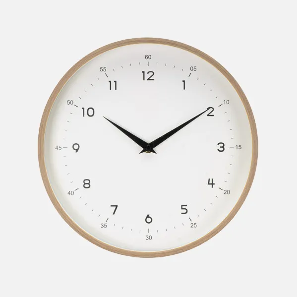 Wall Clock Ricoti Wood/White 30d Cont. Movement