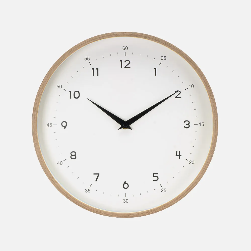 Reloj De Pared Ricoti Madera/blan 30d Mov.continuo