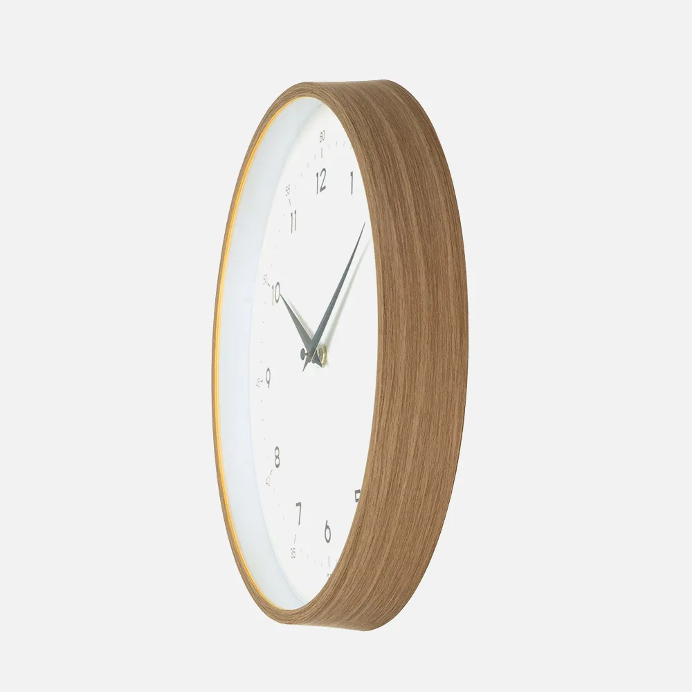 Reloj De Pared Ricoti Madera/blan 30d Mov.continuo