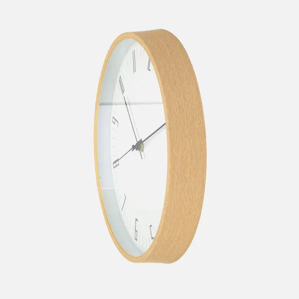 Wall Clock Spider Wood/White 30d Cont. Movement