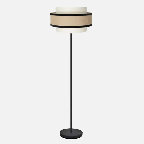 Pie Salon Cornalina 1xe27 Beis/negro  166x40x40cm