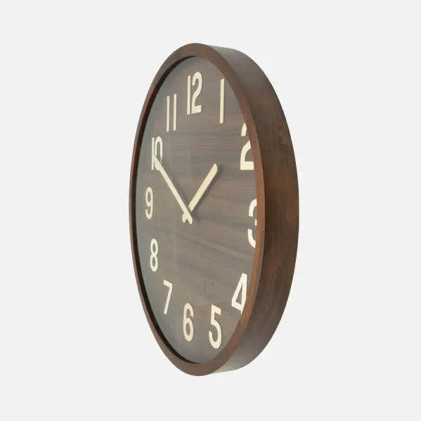 Reloj De Pared Borgoña Madera Oscura 60x60x5cm Movimiento Continuo