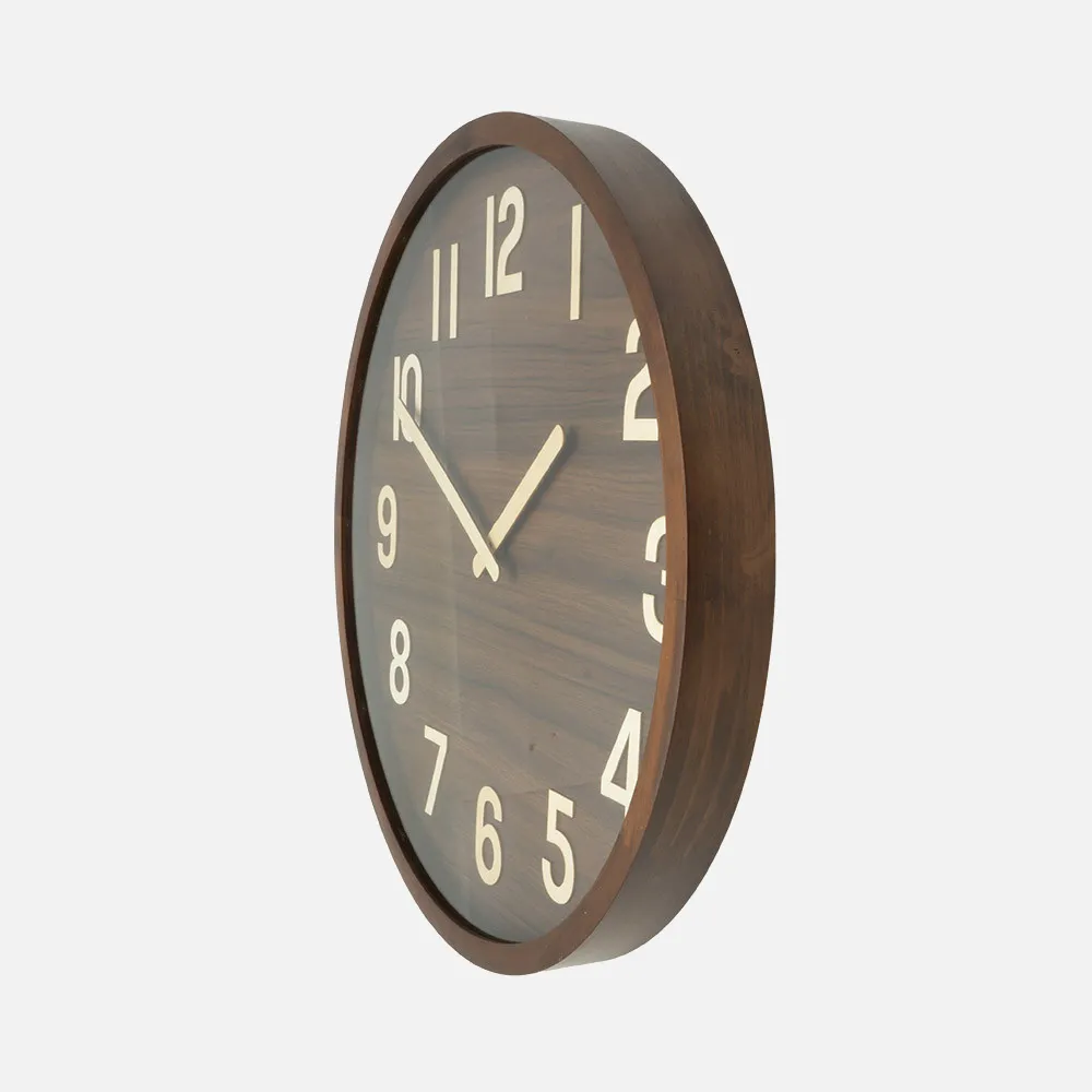 Reloj De Pared Borgoña Madera Oscura 60x60x5cm Movimiento Continuo