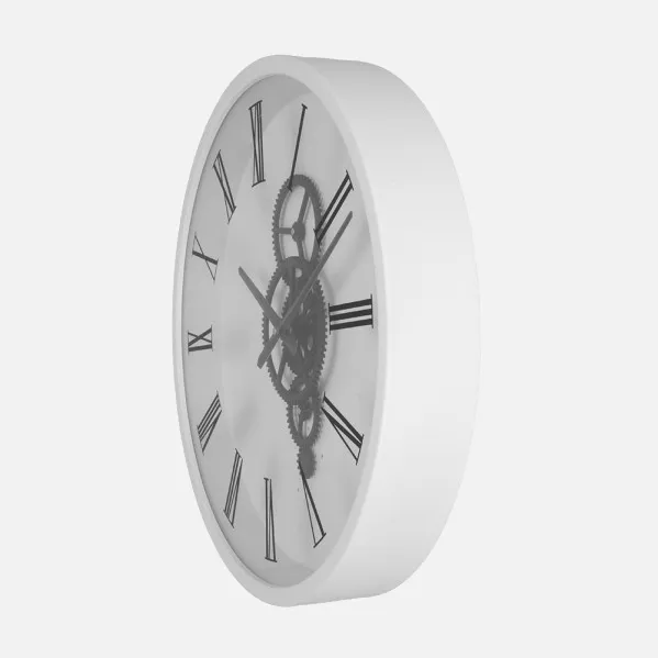 Reloj De Pared Duque Blanco/negro 46x46x7cm Engranajes Con Movimiento
