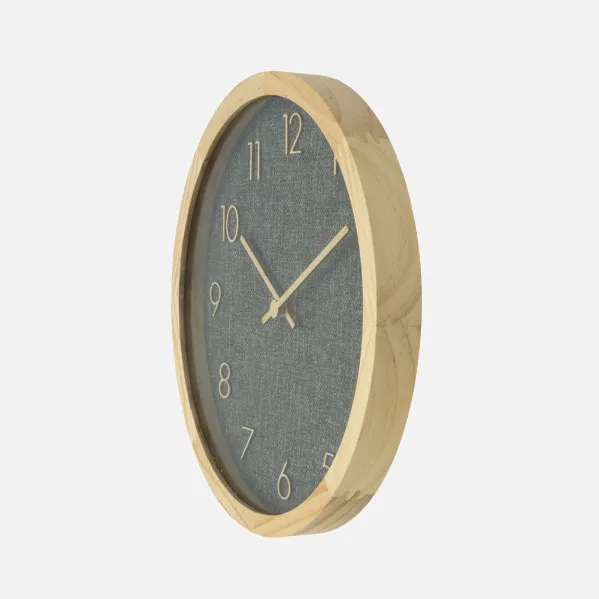 Wall Clock Rosellon Beech/Grey 30x30x4cm Continuous Movement