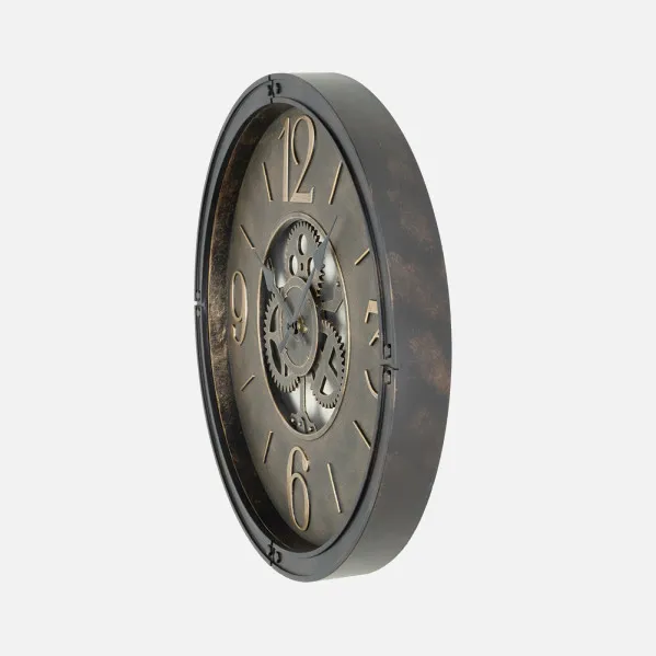 Reloj De Pared Torrox Cuero 50x50x5 Cm Movimiento Continuo