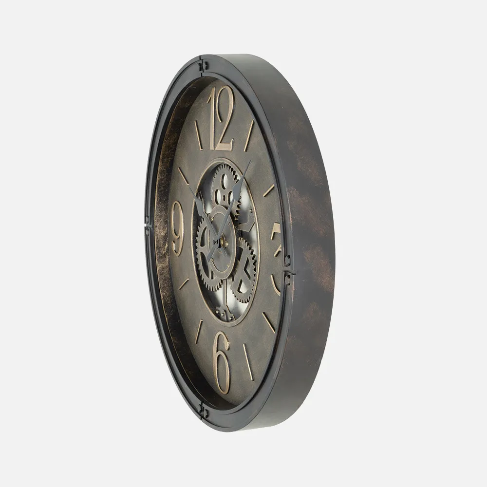 Reloj De Pared Torrox Cuero 50x50x5 Cm Movimiento Continuo