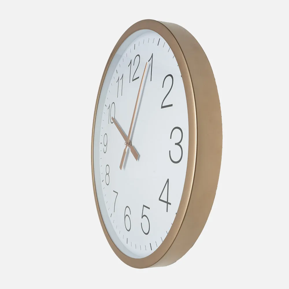 Reloj De Pared Turon Cobre/blanco 55x55x5 Cm Movimiento Continuo