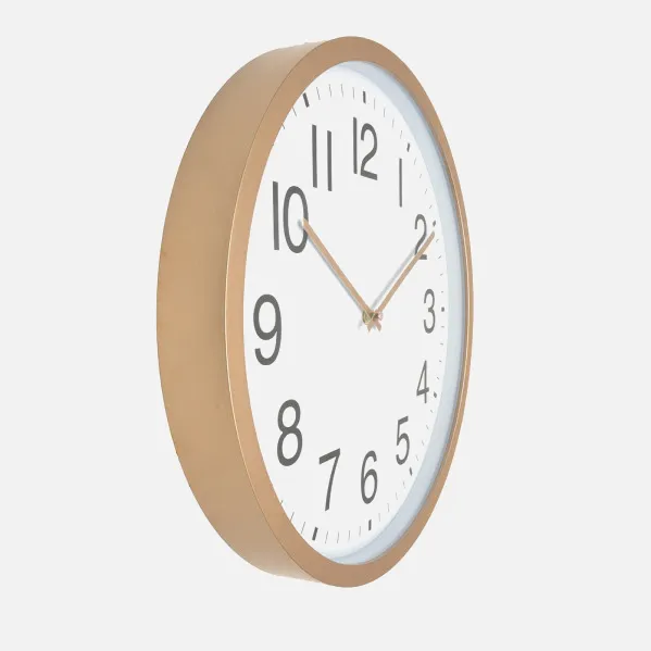 Reloj De Pared Castor Cobre/blanco 40x40x5 Cm Movimiento Continuo