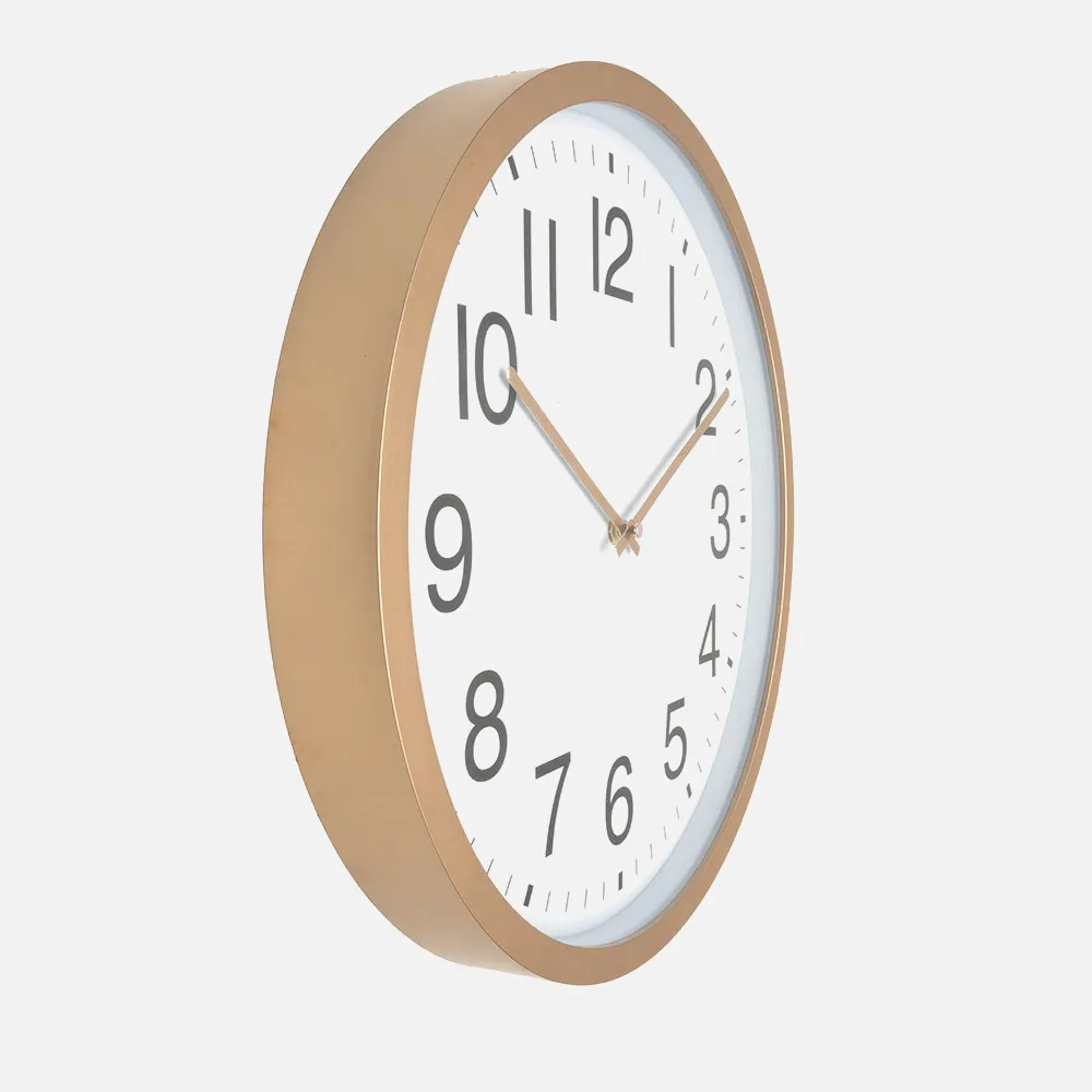 Reloj De Pared Castor Cobre/blanco 40x40x5 Cm Movimiento Continuo