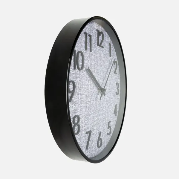 Reloj De Pared Higueron Negro/gris 40x40x4 Cm Movimiento Continuo