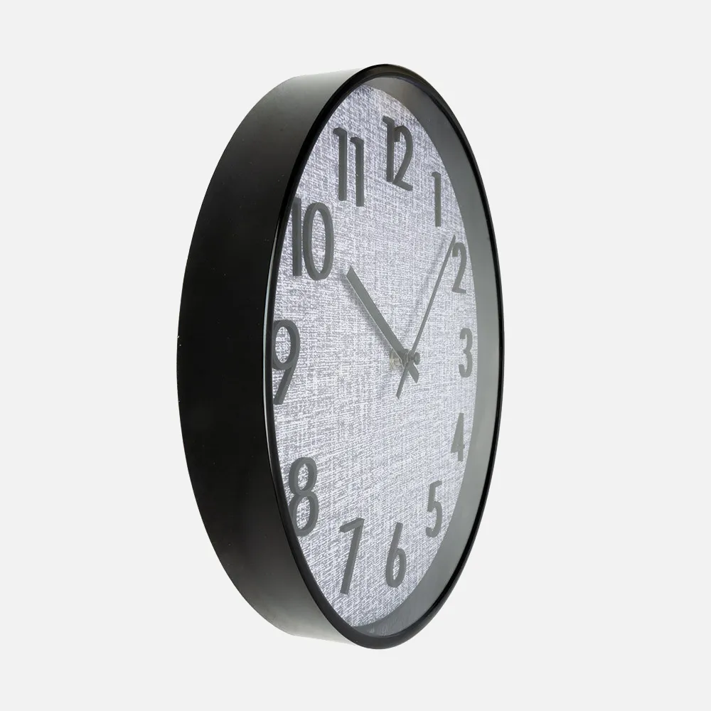 Reloj De Pared Higueron Negro/gris 30x30x4 Cm Movimiento Continuo