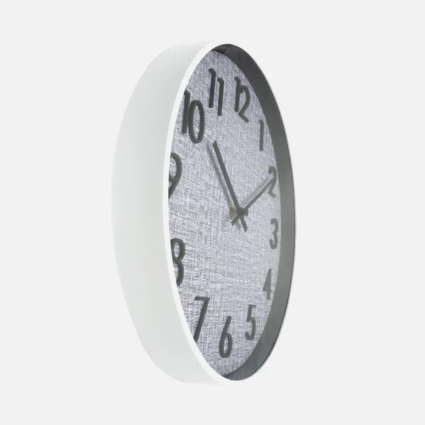 Reloj De Pared Higueron Blanco/gris 30x30x4 Cm Movimiento Continuo
