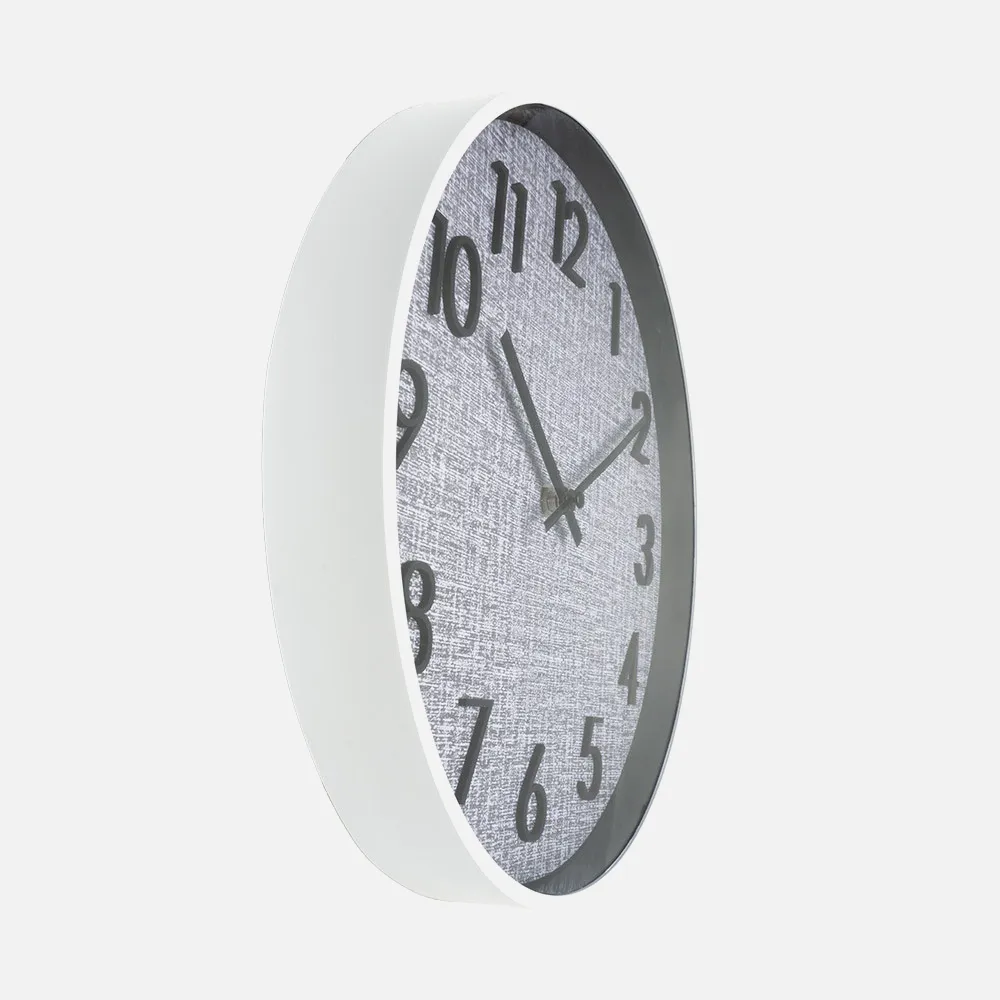 Reloj De Pared Higueron Blanco/gris 30x30x4 Cm Movimiento Continuo
