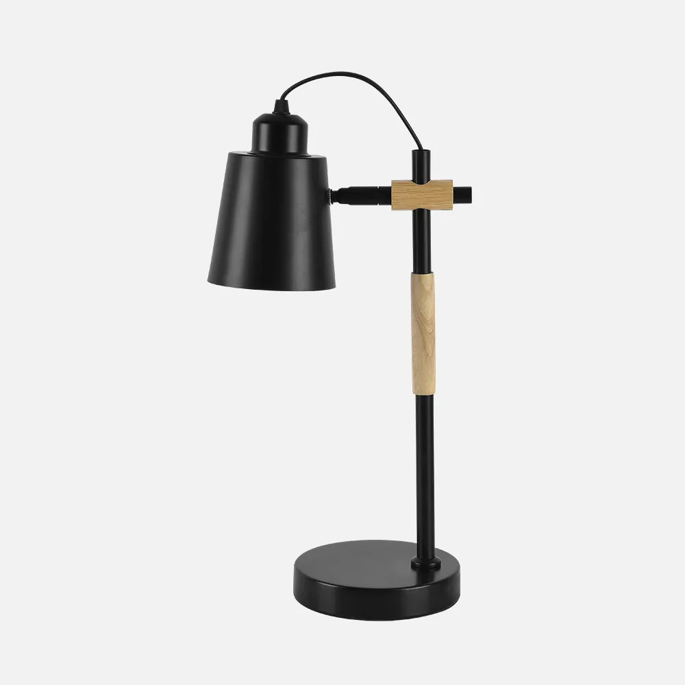 246671088 - Flexo Articulado Liena 1xe27 Negro/haya Orientable 40x14x20cm