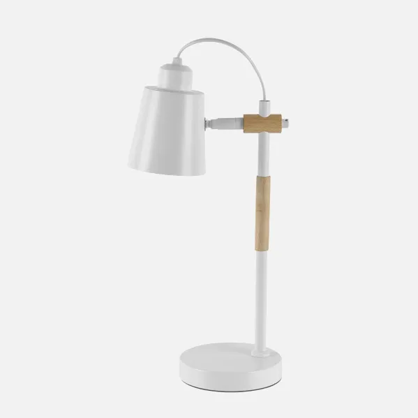 Flexo Articulado Liena 1xe27 Blanco/haya Orientable 40x14x20cm