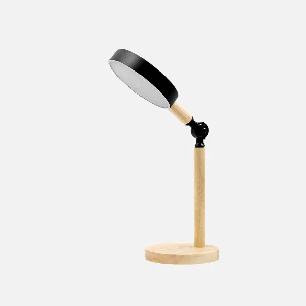 Desk lamp Pontica 15w 3000-4000-6000k Black/beech 1125lm Articulated 48x15x15cm