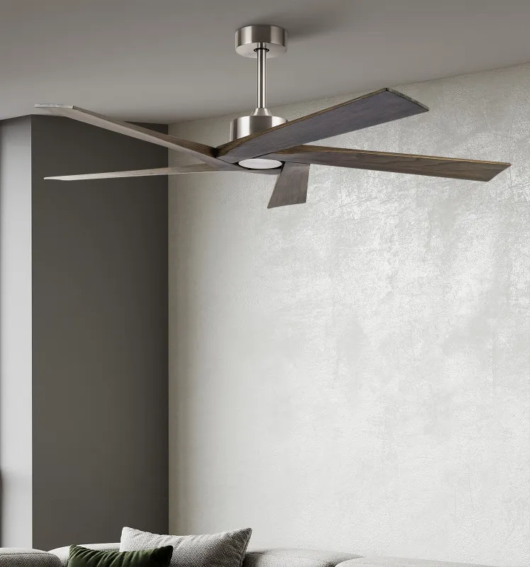 Ventilador Dc Nadir Niquel/rustico Sin Luz 5 Aspas 142,2d C/control Remoto Y Temporizador
