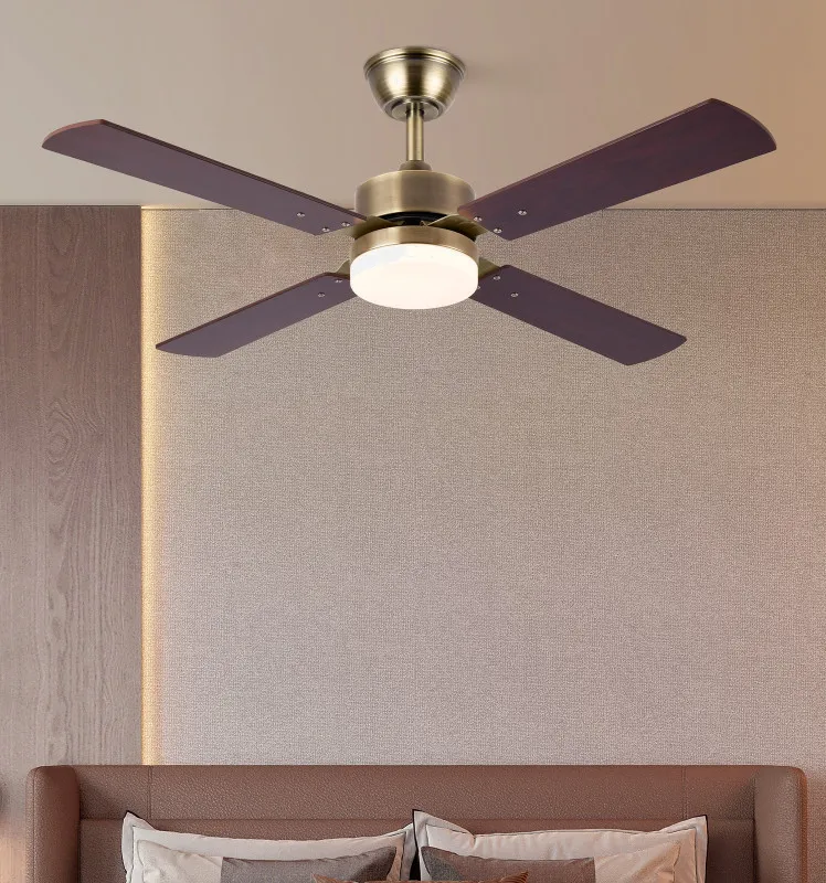 Ventilador 18w Dc Hupe Cuero 4 Asp.6 Vel.107d  Remoto,memoria Y Temp.3000-4000-6000k