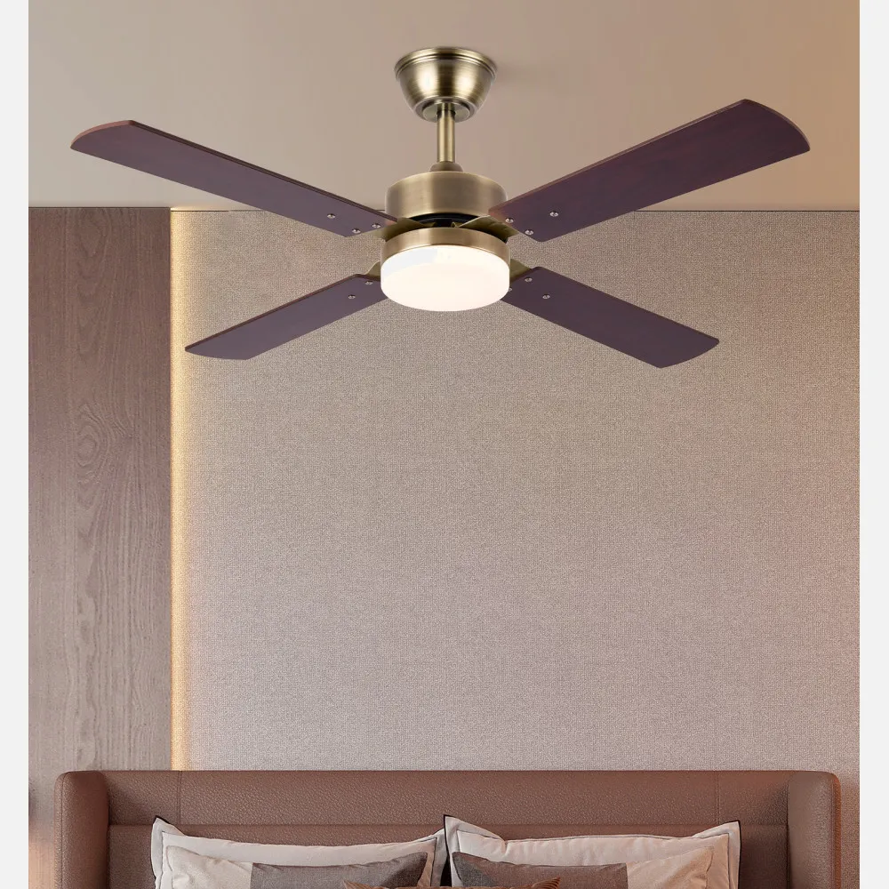 Ventilador 18w Dc Hupe Cuero 4 Asp.6 Vel.107d  Remoto,memoria Y Temp.3000-4000-6000k