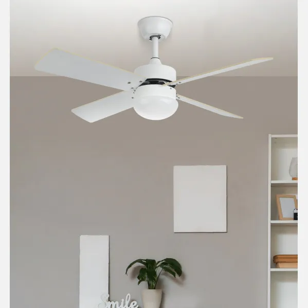Ventilador Dc Sofia 2xe27 Blanco 4 Aspas Rev.Blanca/haya 40x107d C/remoto Temporizador