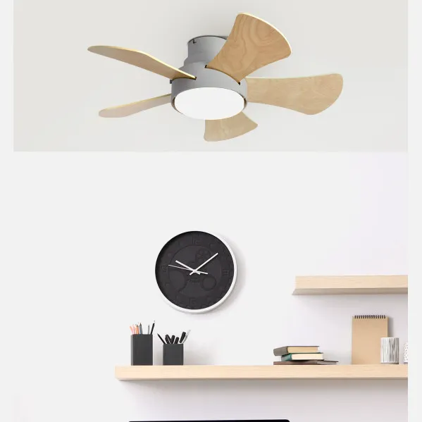 Ventilador 25w Dc Gris Gregario 5 Aspas Rev.  Blanca/haya 6 Vel.3000-4000-6000k 82D Remoto,memoria y Temporizador