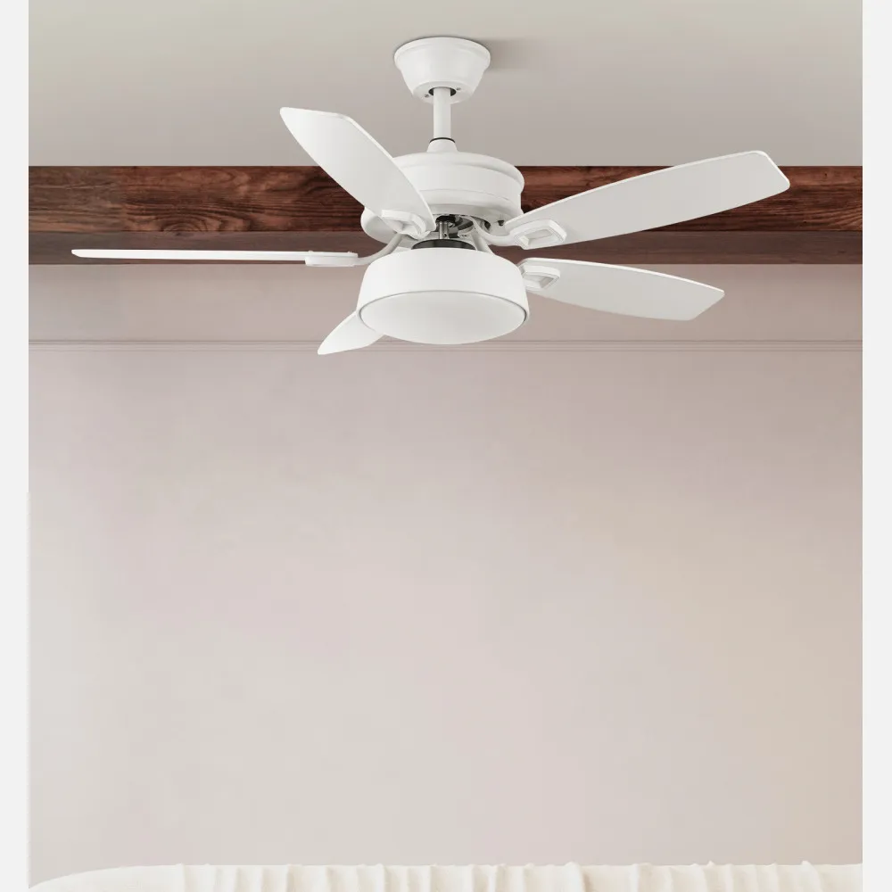 Ventilador 30w Dc Braw Blanco 5 Aspas Blanco/haya  6 Vel. 3 Colores 106,7d C/remoto, Memoria Y Temporizador 2850lm