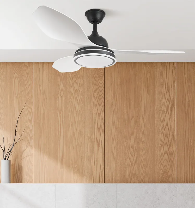Ventilador 48w Dc Datoo Negro 3 Aspas Blancas  6 Vel. 33/48x122x122cm 3 Color C/remoto,memoria Y Temp.4080lm