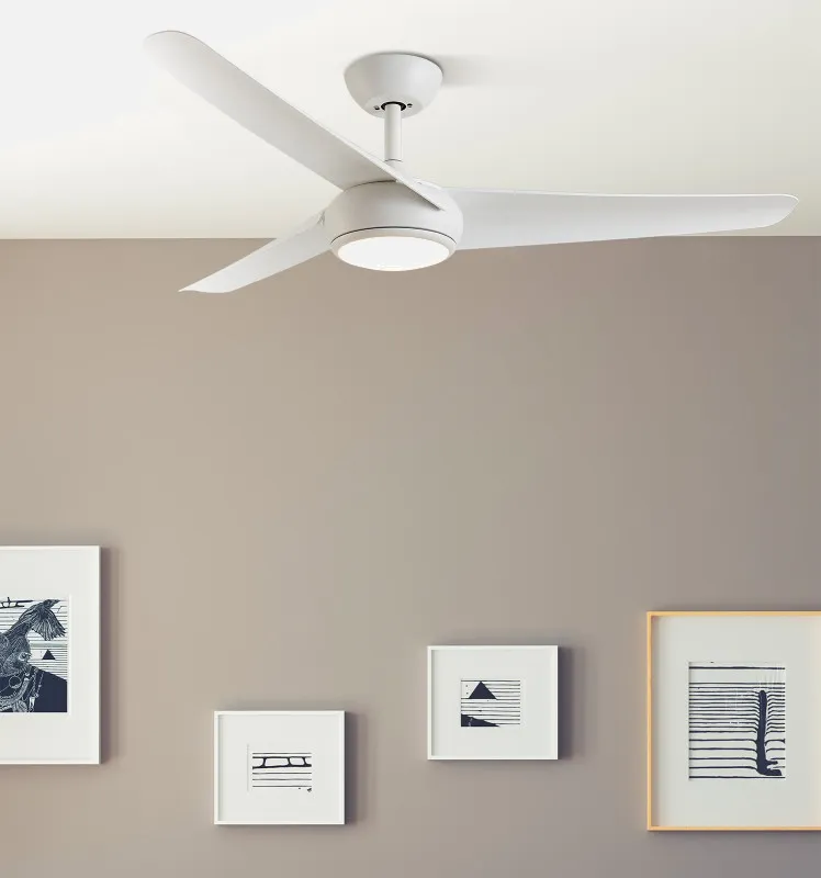 Ventilador Dc Patras 24w Blanco 3 Aspas 6 Velocidades 3 Colores 131,2d 2424lm C/remoto, Memoria Y Temporizador