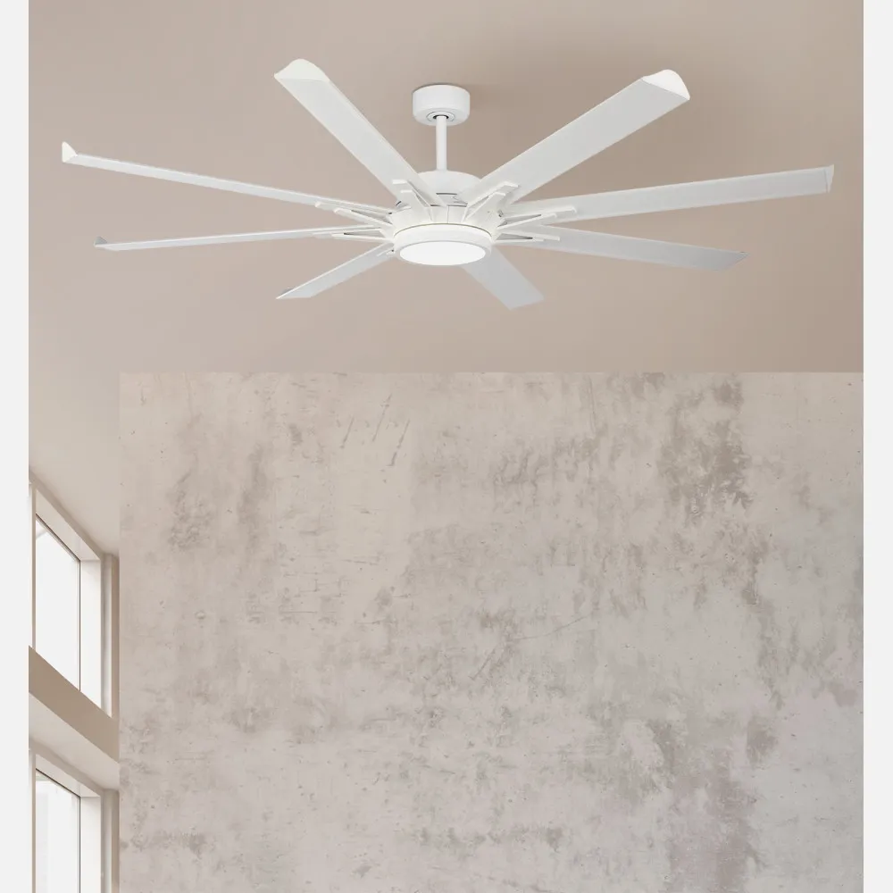 Ventilador Dc Grado 30w+15w Blanco 8 Aspas Aluminio 198d 6vel. 3 Colores 3250lm Remoto,memoria,temporizador