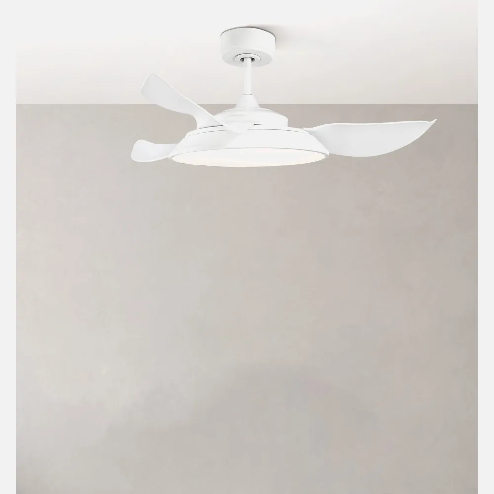 Ventilador Dc Sierra 40w Blanco 3 Aspas 107d 4400lm 6vel 3000-4000-6500k Remoto,memoria,temporizador