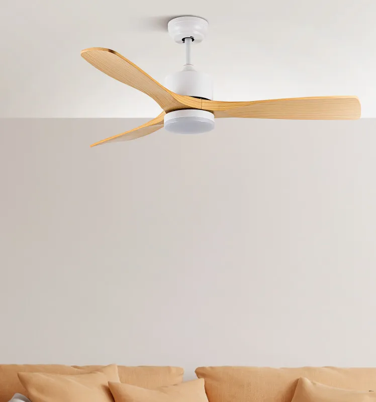 Ventilador Dc Azabache 20w Blanco 3asp.haya 6vel 3 Col 40/50x121d 2350lm Remoto,memor,tempo