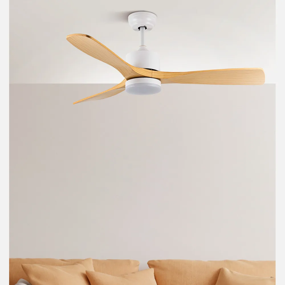 Ventilador Dc Azabache 20w Blanco 3asp.haya 6vel 3 Col 40/50x121d 2350lm Remoto,memor,tempo