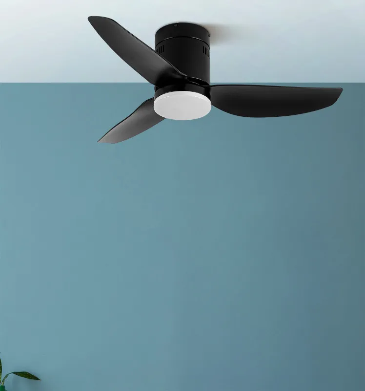 Ventilador Dc Borax 20w Negro 3aspas 6vel 3000-4000-6500k 2350lm Remoto, Memoria Y Temporizador 27x101x101cm