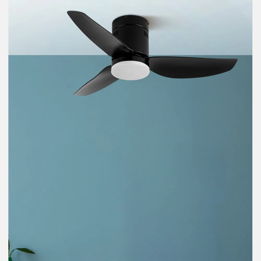 Ventilador Dc Borax 20w Negro 3aspas 6vel 3000-4000-6500k 2350lm Remoto, Memoria Y Temporizador 27x101x101cm