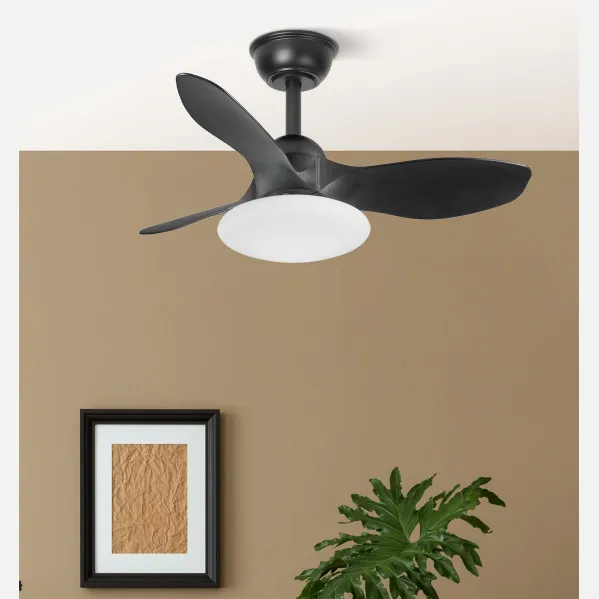 Fan Dc Paramo 36w 2880lm Black 3 Sails 82d  3000k,4500k,6000k,remote+tempor+memory