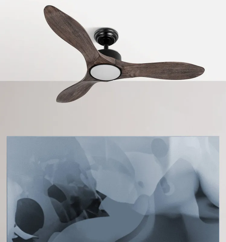 Ventilador Dc Segre 24w Negro 3aspas Roble 107d 2424lm 3000k,4000k,6500k Remoto+temporizador+regulador Intensidad+memoria